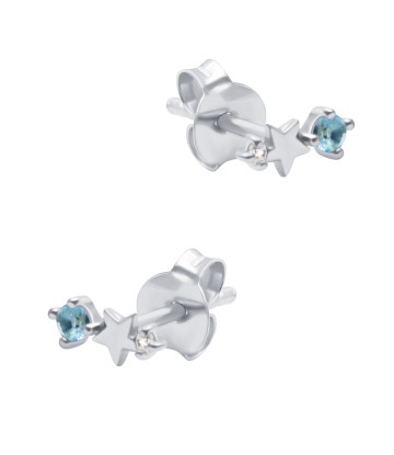 March Birthstone Silver Stud Earring STS-6798